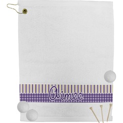 Purple Gingham & Stripe Golf Bag Towel (Personalized)