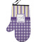 Purple Gingham & Stripe Personalized Oven Mitt - Left