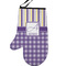 Purple Gingham & Stripe Left Oven Mitt (Personalized)