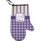 Purple Gingham & Stripe Right Oven Mitt (Personalized)