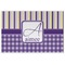 Purple Gingham & Stripe Personalized Placemat (Back)