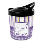 Purple Gingham & Stripe Plastic Ice Bucket (Personalized)