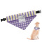 Purple Gingham & Stripe Pet Bandana w/ Dog