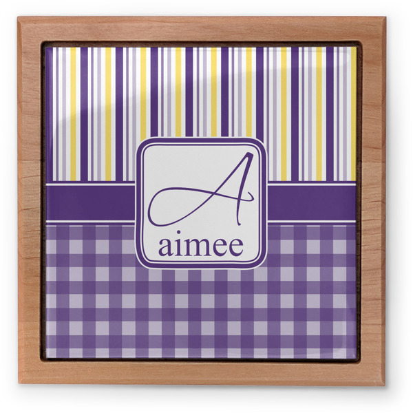 Purple Gingham & Stripe Pet Urn - Apvl