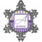 Purple Gingham & Stripe Vintage Snowflake Ornament (Personalized)