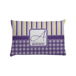 Purple Gingham & Stripe Pillow Case - Standard (Personalized)