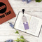 Purple Gingham & Stripe Plastic Bookmarks - In Context