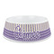 Purple Gingham & Stripe Plastic Pet Bowls - Medium - MAIN