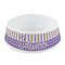 Purple Gingham & Stripe Plastic Dog Bowl - Small (Personalized)