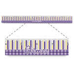 Purple Gingham & Stripe Plastic Ruler - 12" (Personalized)