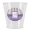 Purple Gingham & Stripe Plastic Shot Glasses - Front/Main