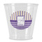 Purple Gingham & Stripe Plastic Shot Glass (Personalized)