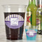 Purple Gingham & Stripe Plastic Shot Glasses - In Context