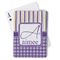 Purple Gingham & Stripe Playing Cards - Front View