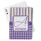 Purple Gingham & Stripe Playing Cards (Personalized)