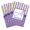 Purple Gingham & Stripe Playing Cards - Hand Back View