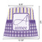 Purple Gingham & Stripe Poly Film Empire Lampshade - Dimensions