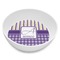 Purple Gingham & Stripe Melamine Bowl - Side and center