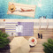 Purple Gingham & Stripe Pool Towel Lifestyle