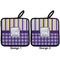 Purple Gingham & Stripe Pot Holders - Set of 2 APPROVAL