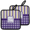 Purple Gingham & Stripe Pot Holders - Set of 2 MAIN