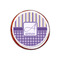 Purple Gingham & Stripe Printed Icing Circle - XSmall - On Cookie