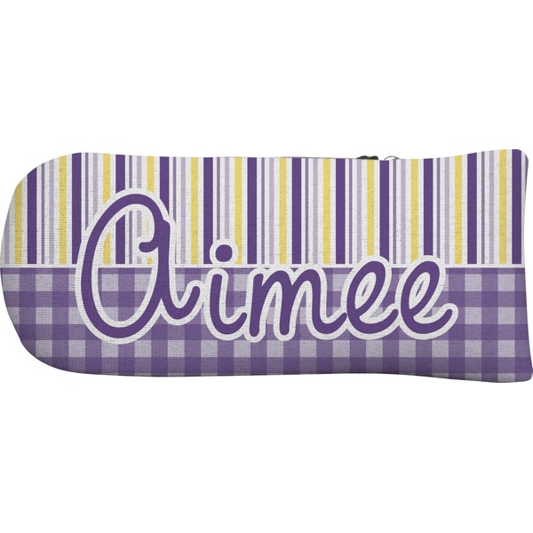 Purple Gingham & Stripe Putter Cover (Front)