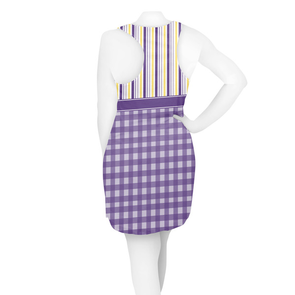Purple Gingham & Stripe Racerback Dress - On Model - Back