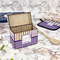 Purple Gingham & Stripe Recipe Box - Full Color - In Context