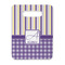 Purple Gingham & Stripe Rectangle Trivet with Handle - FRONT