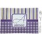 Purple Gingham & Stripe Rectangular Appetizer / Dessert Plate