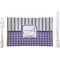Purple Gingham & Stripe Rectangular Glass Lunch / Dinner Plate - Single or Set (Personalized)