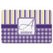 Purple Gingham & Stripe Rectangular Fridge Magnet - FRONT