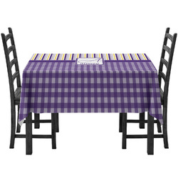 Purple Gingham & Stripe Tablecloth (Personalized)