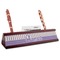 Purple Gingham & Stripe Red Mahogany Nameplates with Business Card Holder - Angle