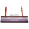 Purple Gingham & Stripe Red Mahogany Nameplates with Business Card Holder - Straight