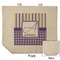 Purple Gingham & Stripe Reusable Cotton Grocery Bag - Front & Back View