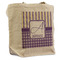 Purple Gingham & Stripe Reusable Cotton Grocery Bag - Front View