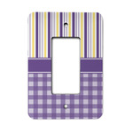 Purple Gingham & Stripe Rocker Style Light Switch Cover