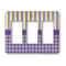 Purple Gingham & Stripe Rocker Light Switch Covers - Triple - MAIN