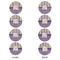 Purple Gingham & Stripe Round Linen Placemats - APPROVAL Set of 4 (double sided)