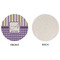 Purple Gingham & Stripe Round Linen Placemats - APPROVAL (single sided)