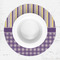 Purple Gingham & Stripe Round Linen Placemats - LIFESTYLE (single)