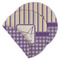 Purple Gingham & Stripe Round Linen Placemats - MAIN (Double-Sided)