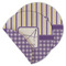Purple Gingham & Stripe Round Linen Placemat - Double Sided - Set of 4 (Personalized)