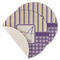 Purple Gingham & Stripe Round Linen Placemats - MAIN (Single Sided)