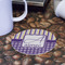 Purple Gingham & Stripe Round Paper Coaster - Front