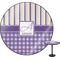 Purple Gingham & Stripe Round Table Top