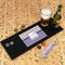 Purple Gingham & Stripe Rubber Bar Mat - IN CONTEXT