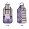 Purple Gingham & Stripe Sanitizer Holder Keychain - Large APPROVAL (Flat)
